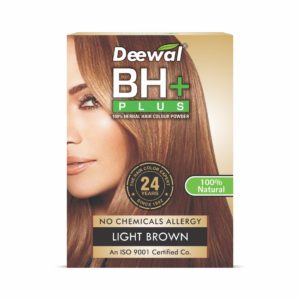 Deewal BH+(100% herbal hair color powder Natural Light Brown 120gm)